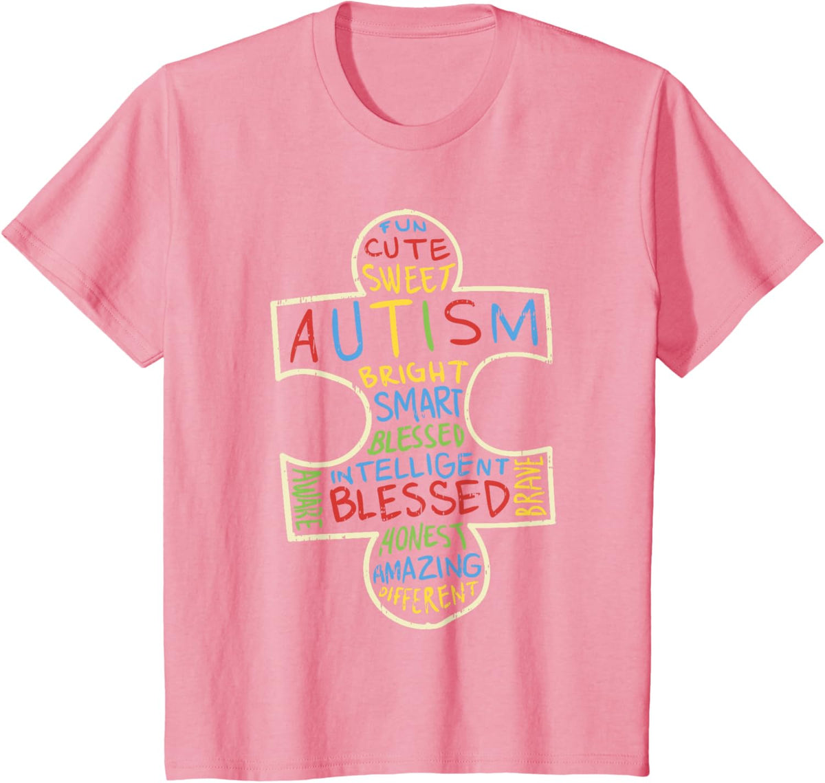 Autism Awareness Shirt Puzzle Piece Words Autistic Gift