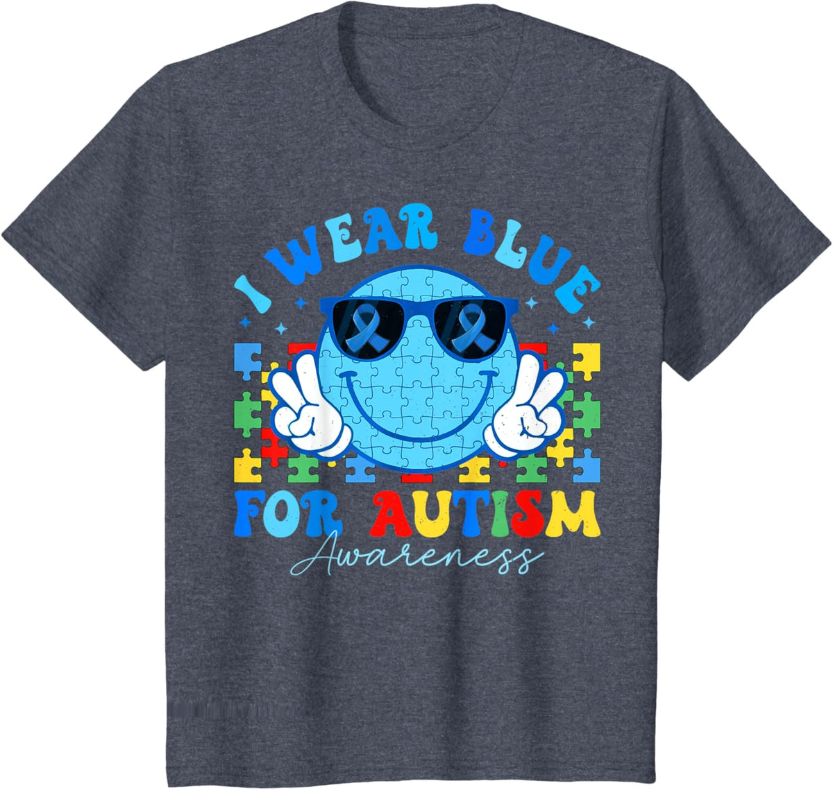 I Wear Blue For Autism Awareness Month Teacher Kids Boys