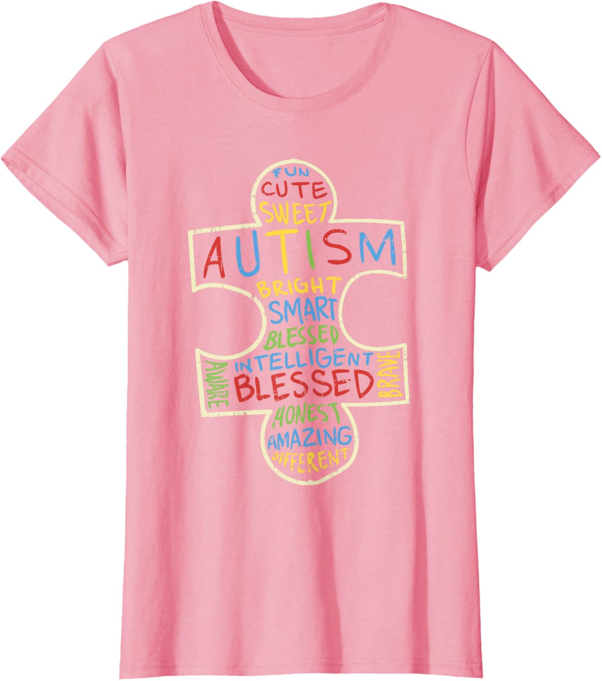 Autism Awareness Shirt Puzzle Piece Words Autistic Gift