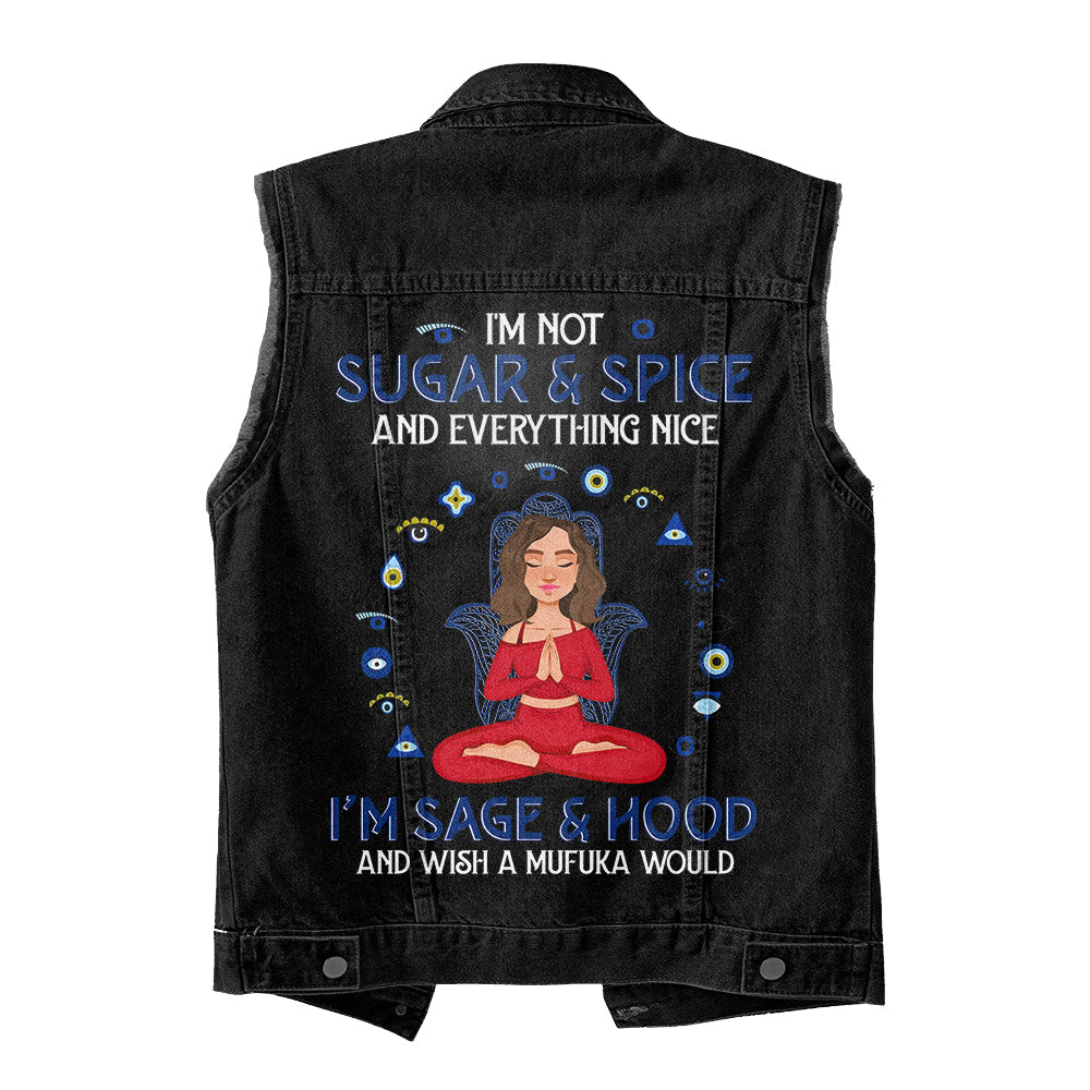 Premium Log Denim Vest - Gift For Women,  Denim Vest  Yoga,  Yoga Lover