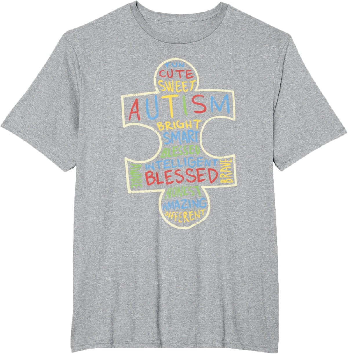 Autism Awareness Shirt Puzzle Piece Words Autistic Gift